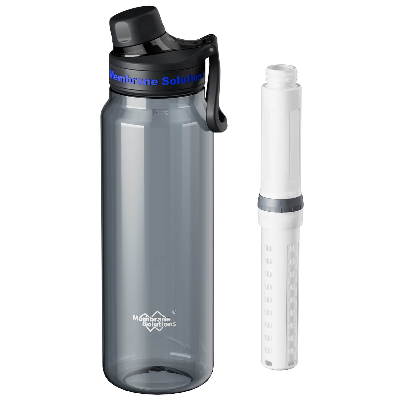 Membrane Solutions C3 36oz 6-Stage Water Filter Bottle  – Removes Bacteria, Viruses, Microplastics & Improve Taste