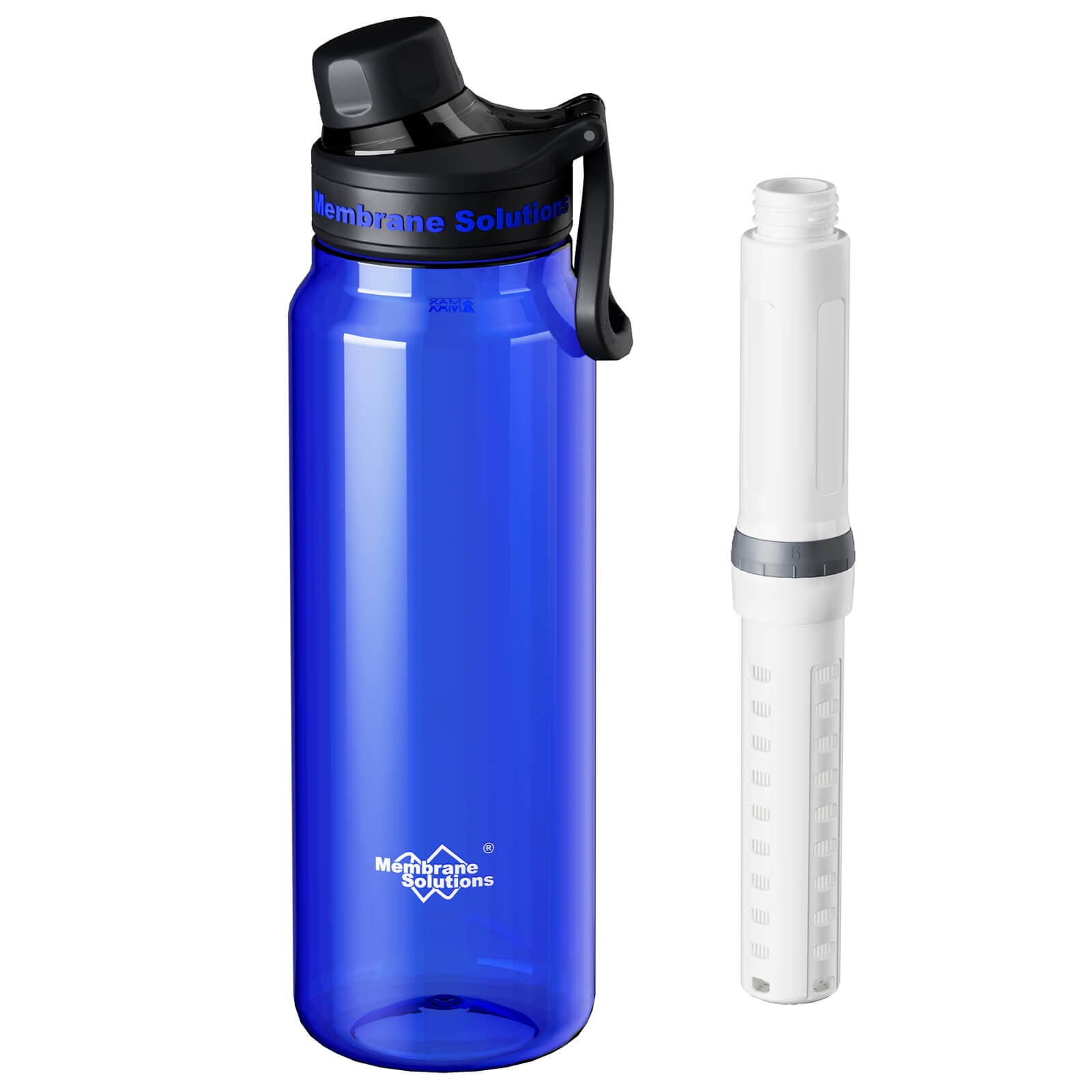 Membrane Solutions C3 36oz 6-Stage Water Filter Bottle – Removes Bacteria, Viruses, Microplastics & Improve Taste