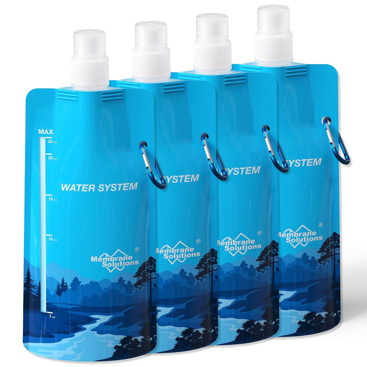 Inflatable Water Containers 23oz Collapsible Water Container Bottle Squeezable Pouch
