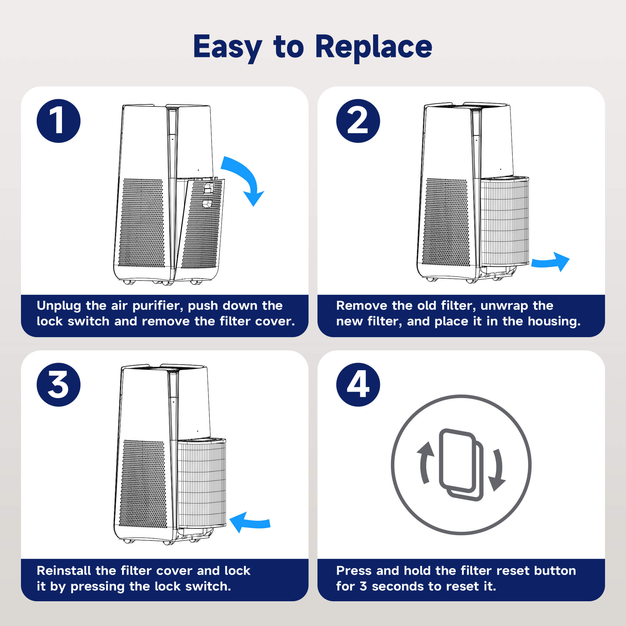 MS601 Original Air Purifier Replacement Filter