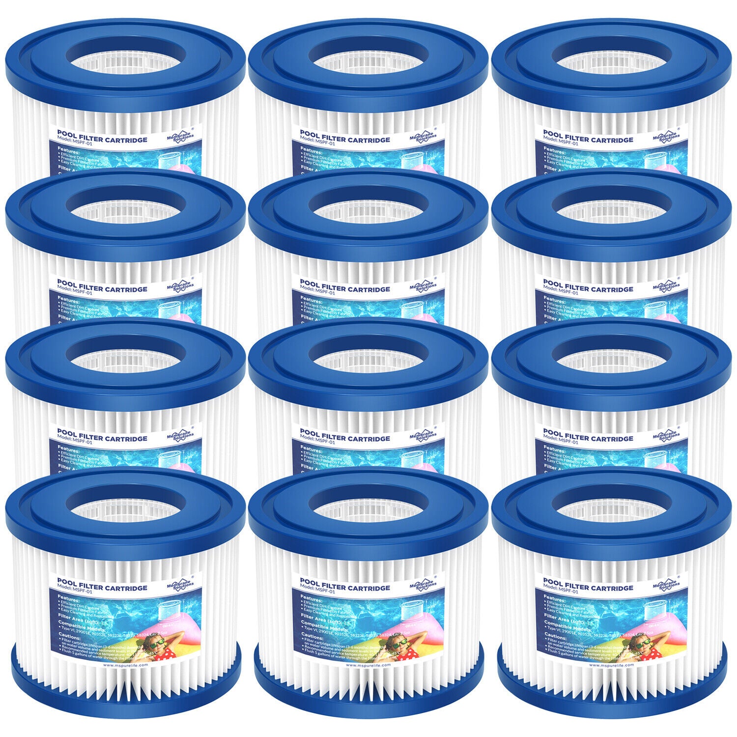 Membrane Solutions F1 Type VI Small Pool Filter Replacement For Coleman Saluspa Lay-Z-Spa