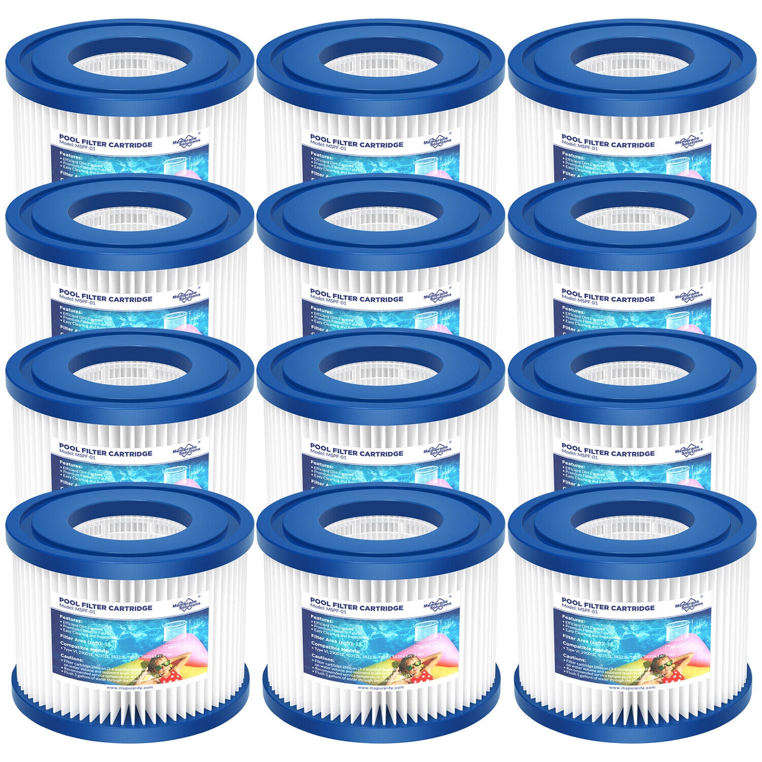 Membrane Solutions F1 Type VI Small Pool Filter Replacement For Coleman Saluspa Lay-Z-Spa