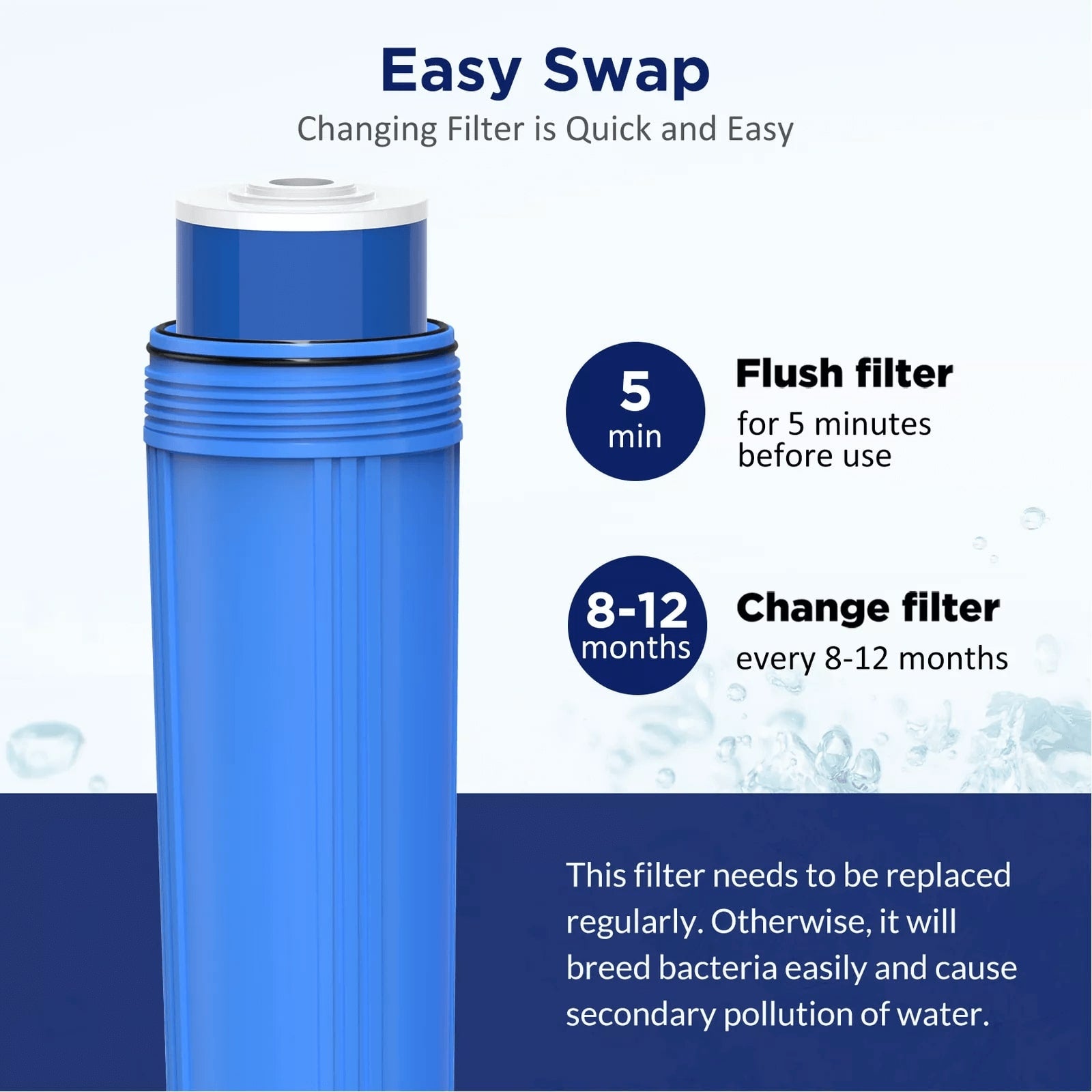 Membrane Solutions 20"x4.5" KDF Big Blue Whole House Water Filter Reduce Heavy Metals Iron Lead