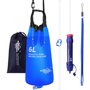Membrane Solutions 6L Gravity Water Filter Purification Systems for Camping, Hiking, Emergency Preparedness