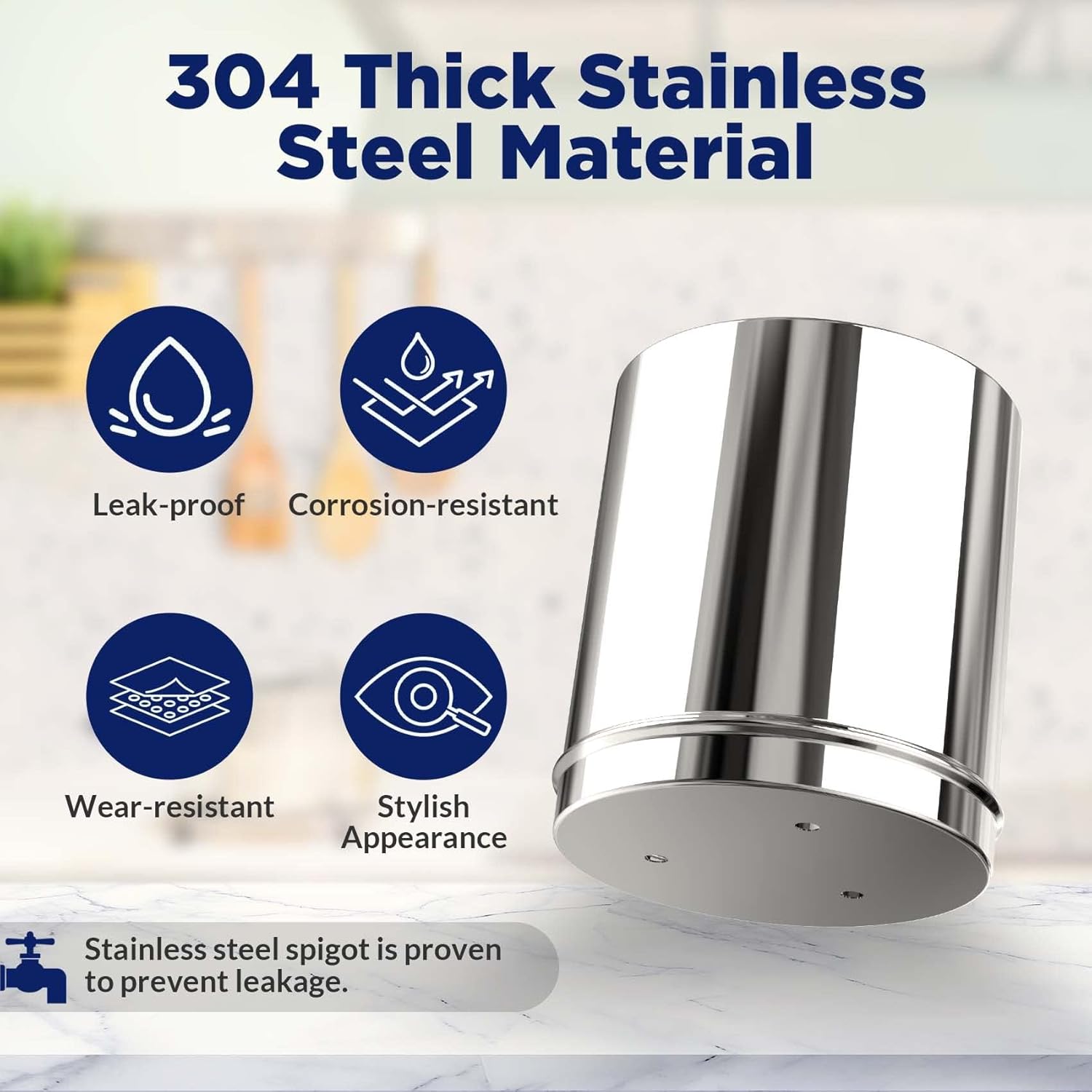 Membrane Solutions U3 2.25-Gallons Stainless Steel Gravity Water Filter with 3 Black UF Filters