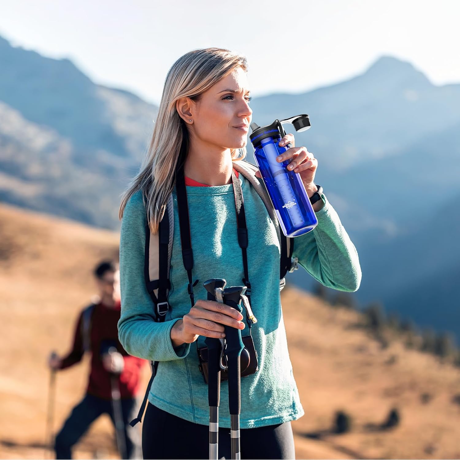Membrane Solutions C3 36oz 6-Stage Water Filter Bottle  – Removes Bacteria, Viruses, Microplastics & Improve Taste