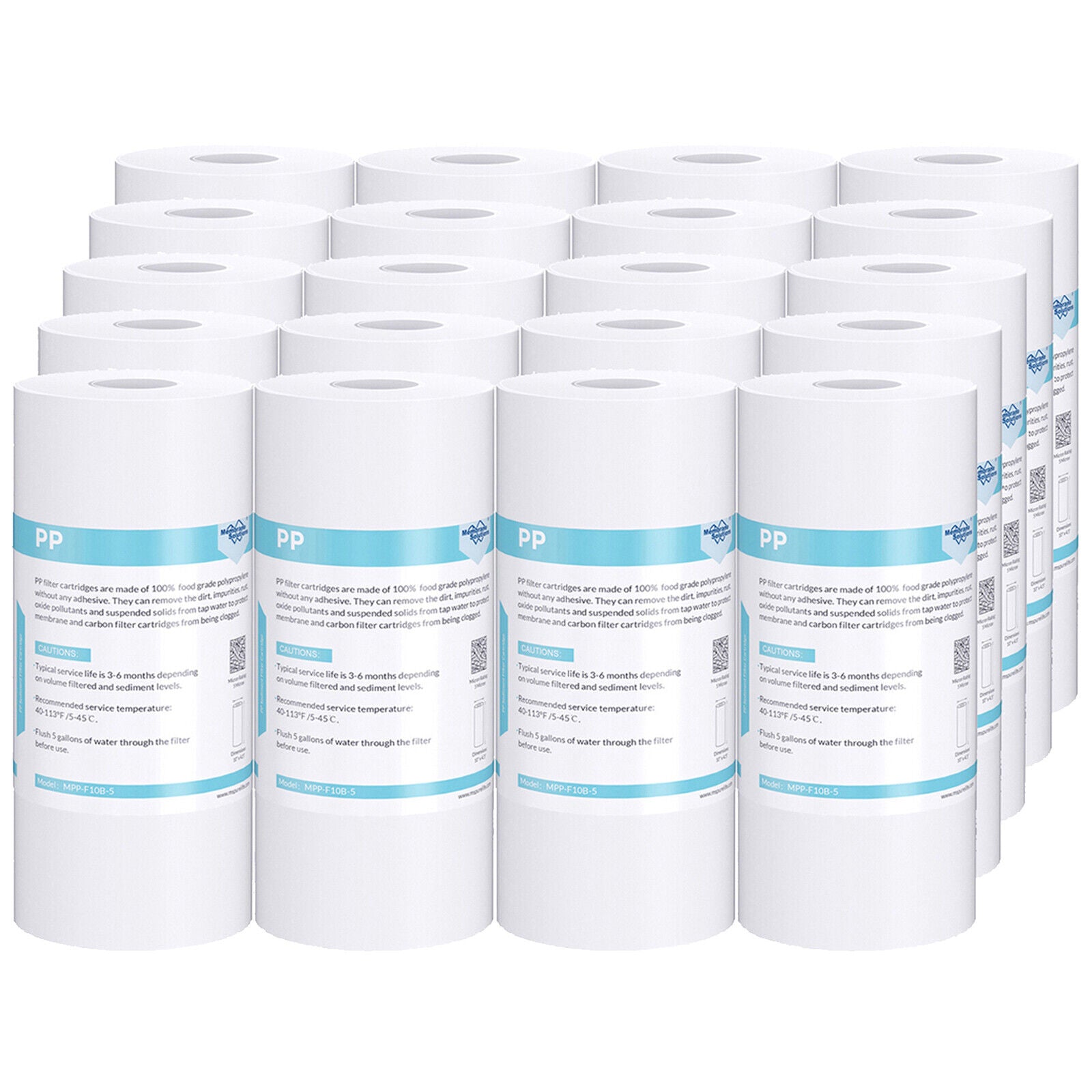Membrane Solutions 10" x 4.5" Inch 5 Micron Whole House PP Sediment Water Filter Replacement Cartridge