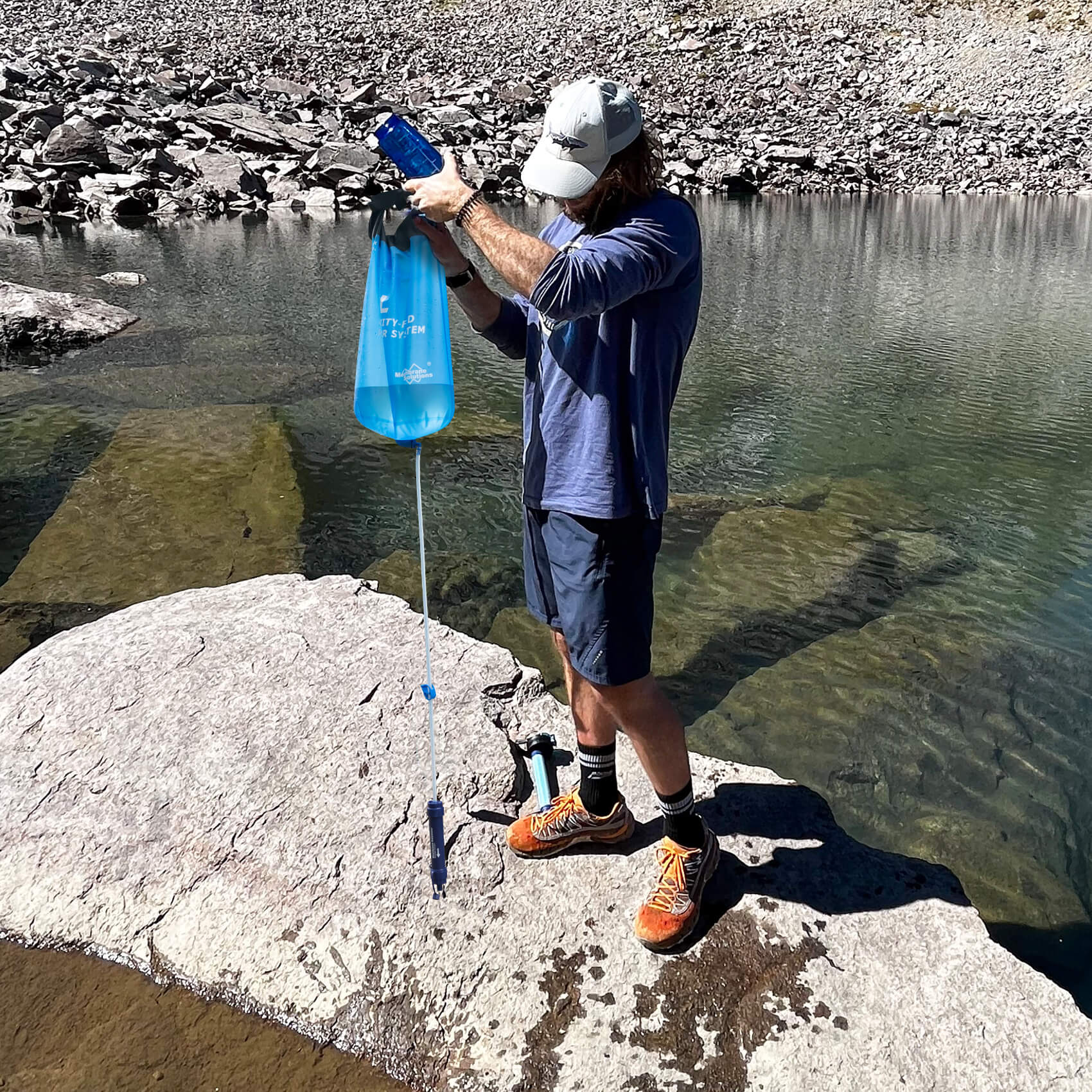 Membrane Solutions 12L Gravity Water Filter System for Camping Hiking Survival Preparedness