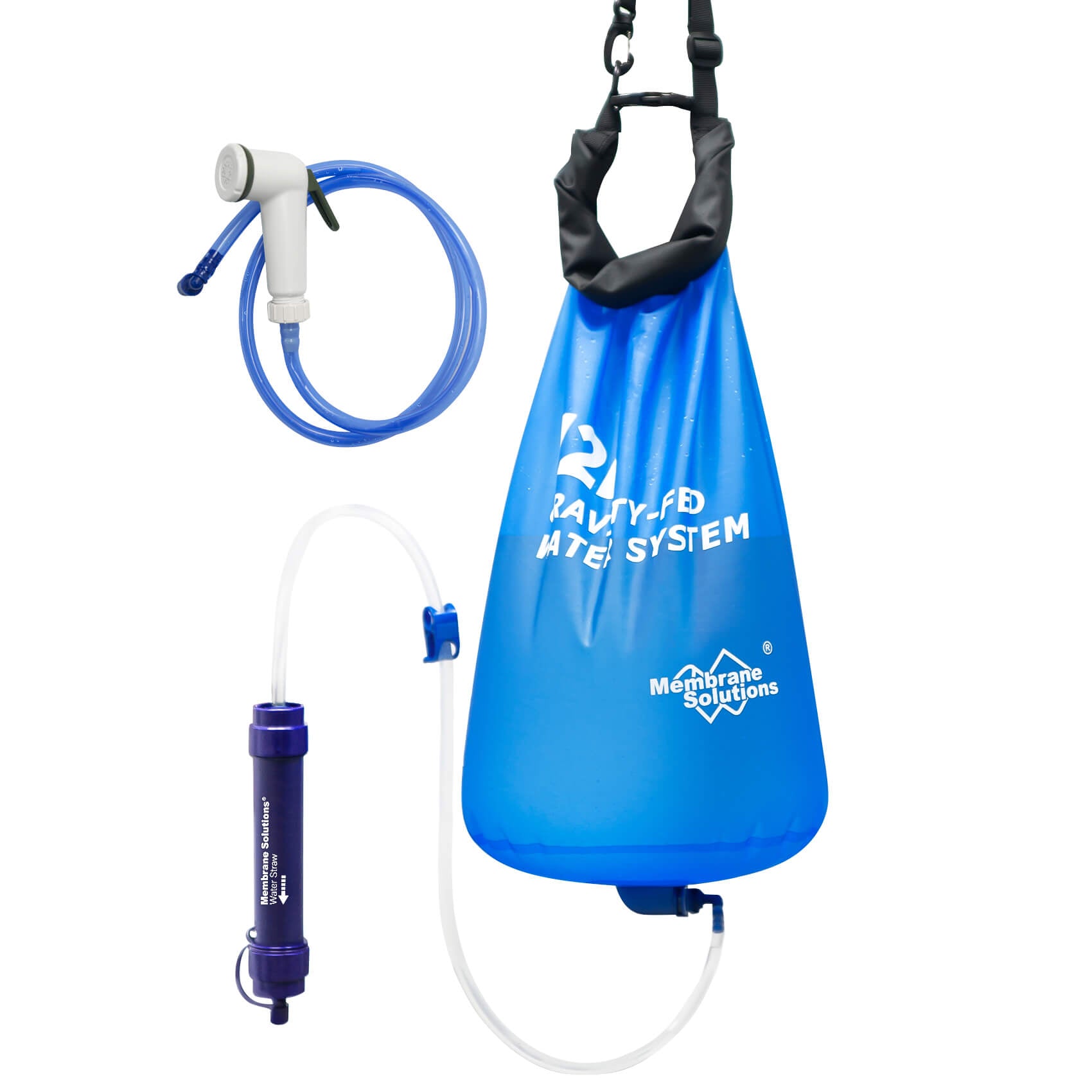 Membrane Solutions 12L Gravity Water Filter System for Camping Hiking Survival Preparedness