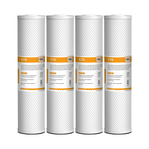 Membrane Solutions 20" x 4.5" 20 inch 5 Micron Coconut Shell Activated Carbon Block Filter Whole House Sediment Water Filter Cartridge Replacement