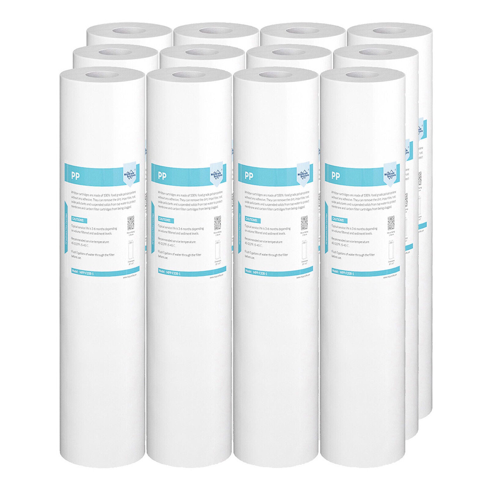 Membrane Solutions 20 Inch 20" x 4.5" Whole House PP Sediment Water Filter Cartridge Replacement