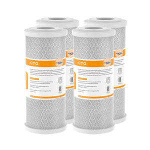 Membrane Solutions 10" x 4.5" Activated Carbon Water Filter for Big Blue 5 Micron