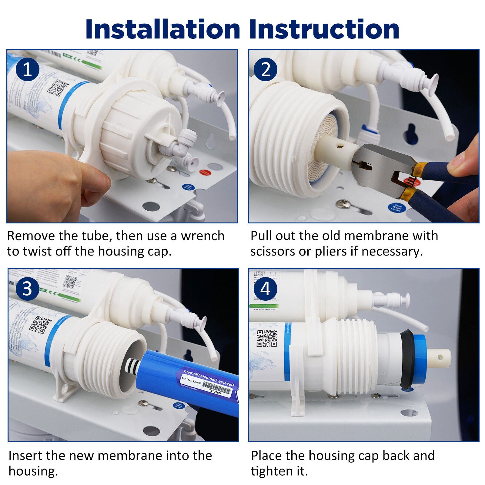 Membrane Solutions RO Membrane, Reverse Osmosis Membrane System Water Filter 1812/3012 Replacement