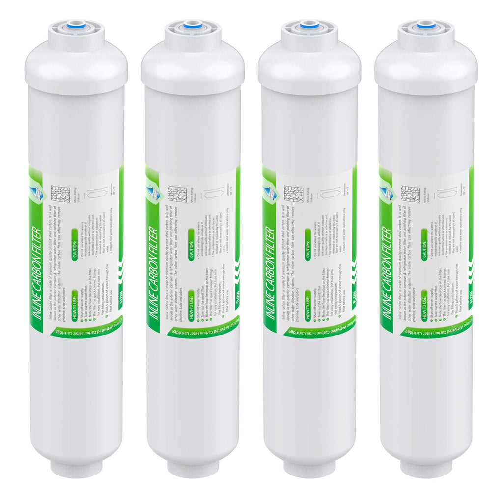 Solutions Inline T33 Water Filter 1 4" Quick Connect Filter Replacement Cartridge line Filter Refrigerator & Ice Maker Post Carbon Filter RO Water System