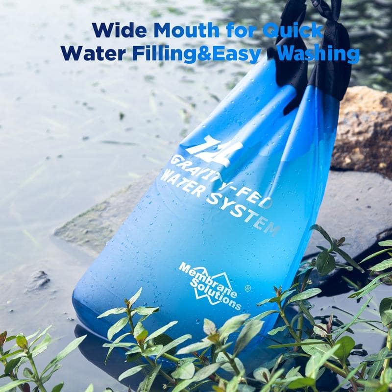 Membrane Solutions 12L Gravity Water Filter System for Camping Hiking Survival Preparedness