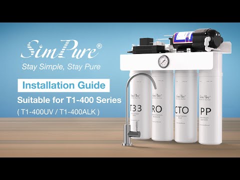 SimPure T1-400ALK 8 Stage 400GPD Under Sink Tankless RO System with UV & Remineralization