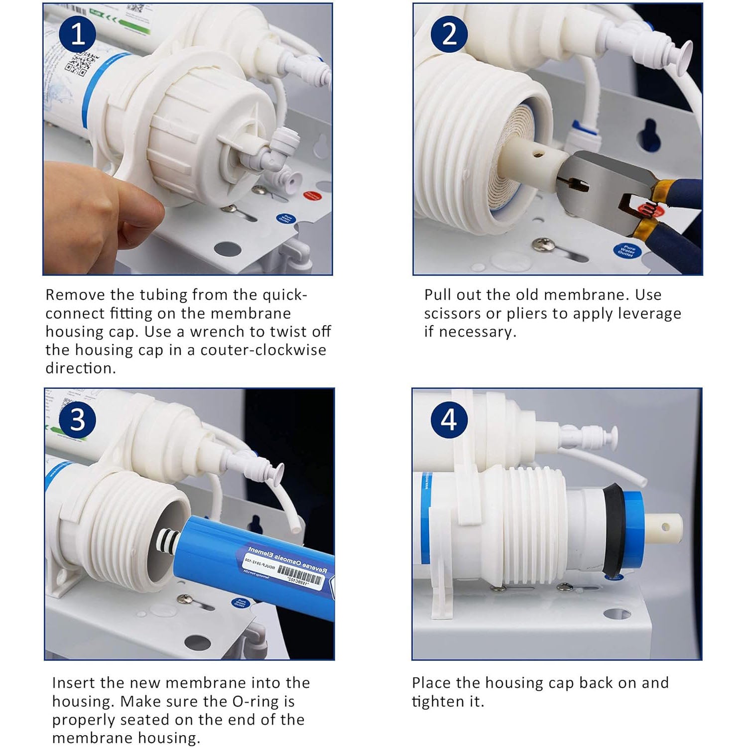 Membrane Solutions RO Membrane with Reverse Osmosis Membrane Housing Set for DIY RO Water System for Maple Syrup/Sap