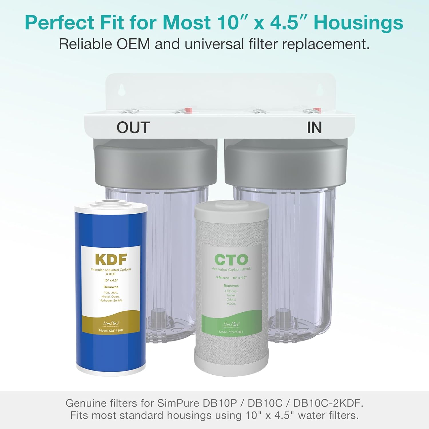 Membrane Solutions 10" x 4.5" Heavy Metal Reducing KDF Whole House Water Filter Cartridge