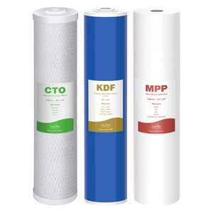 SimPure DB20P-3KDF/DB20P-3/DB20P 20" x 4.5" Whole House Water Filter Replacement Filter Set