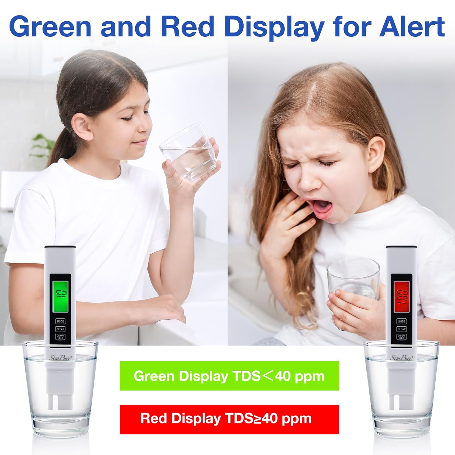 SimPure TDS Meter Digital Water Tester | 4 in 1 TDS EC & Temperature Meter