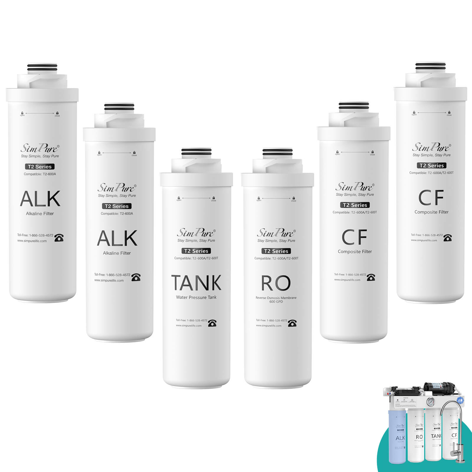 SimPure T2-600A Replacement Filters