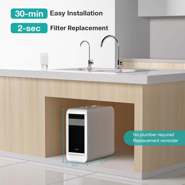 SimPure Q3 600GPD 7-Stage Under Sink Tankless Reverse Osmosis Water Filtration System