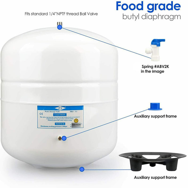 SimPure 3.2 Gallon Water Storage Tank For Reverse Osmosis RO Water Filter System
