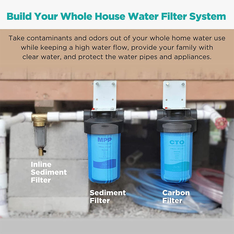 SimPure 10" x 4.5" Activated Carbon Water Filter | 5 Micron Filtering (2 Pack)