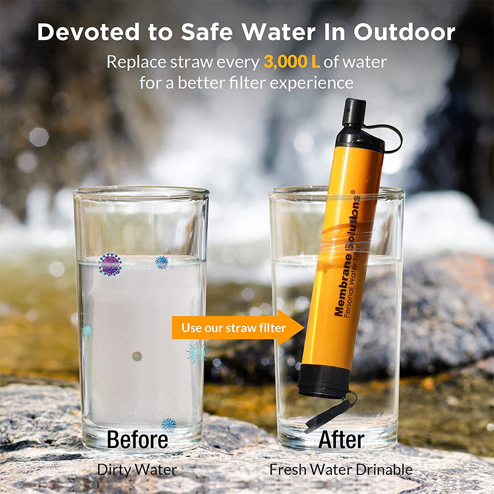 Membrane Solutions WS02 Personal Water Filter For Survival Emergency Use