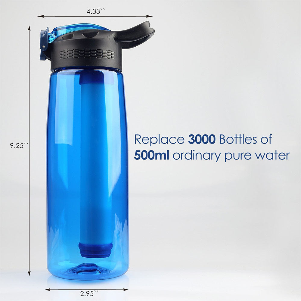 SimPure Small Collapsible Water Bottle With Carbon Filter For Hiking  Camping | Flexible Filtering Filtration System
