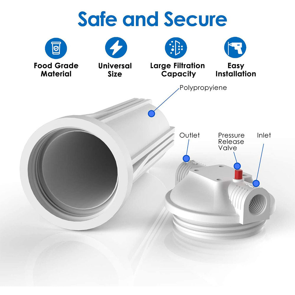 SimPure Whole House Water Filter Housing for Home & RV Use in 2.5 × 10 Inch Standard Size