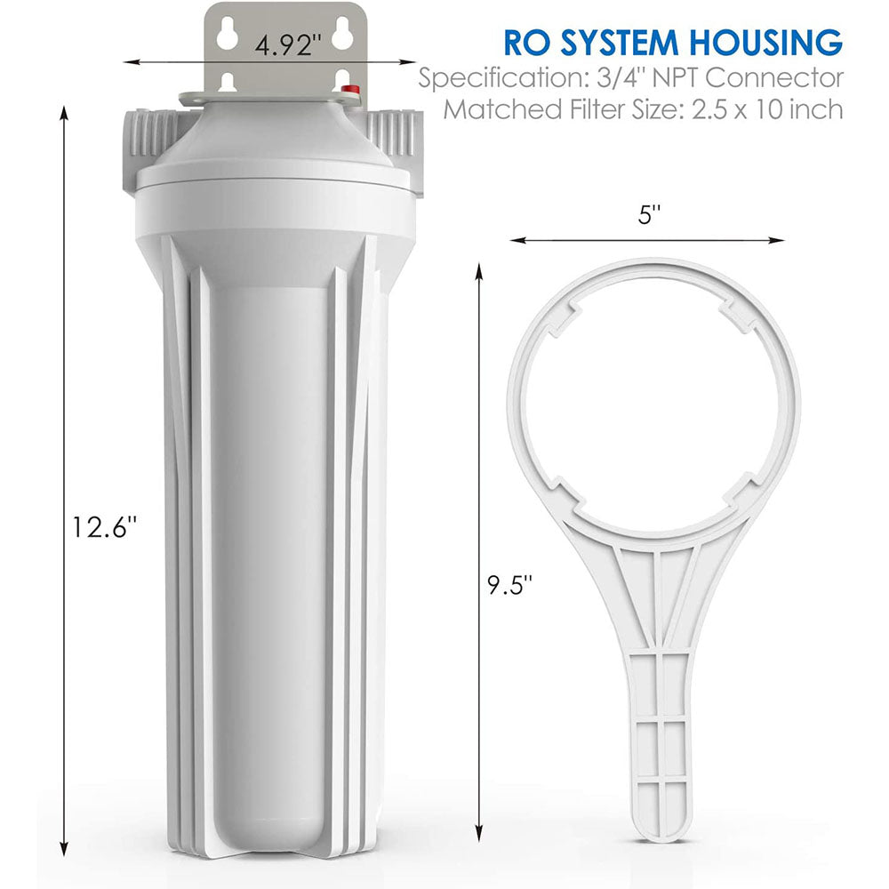 SimPure Whole House Water Filter Housing for Home & RV Use in 2.5 × 10 Inch Standard Size