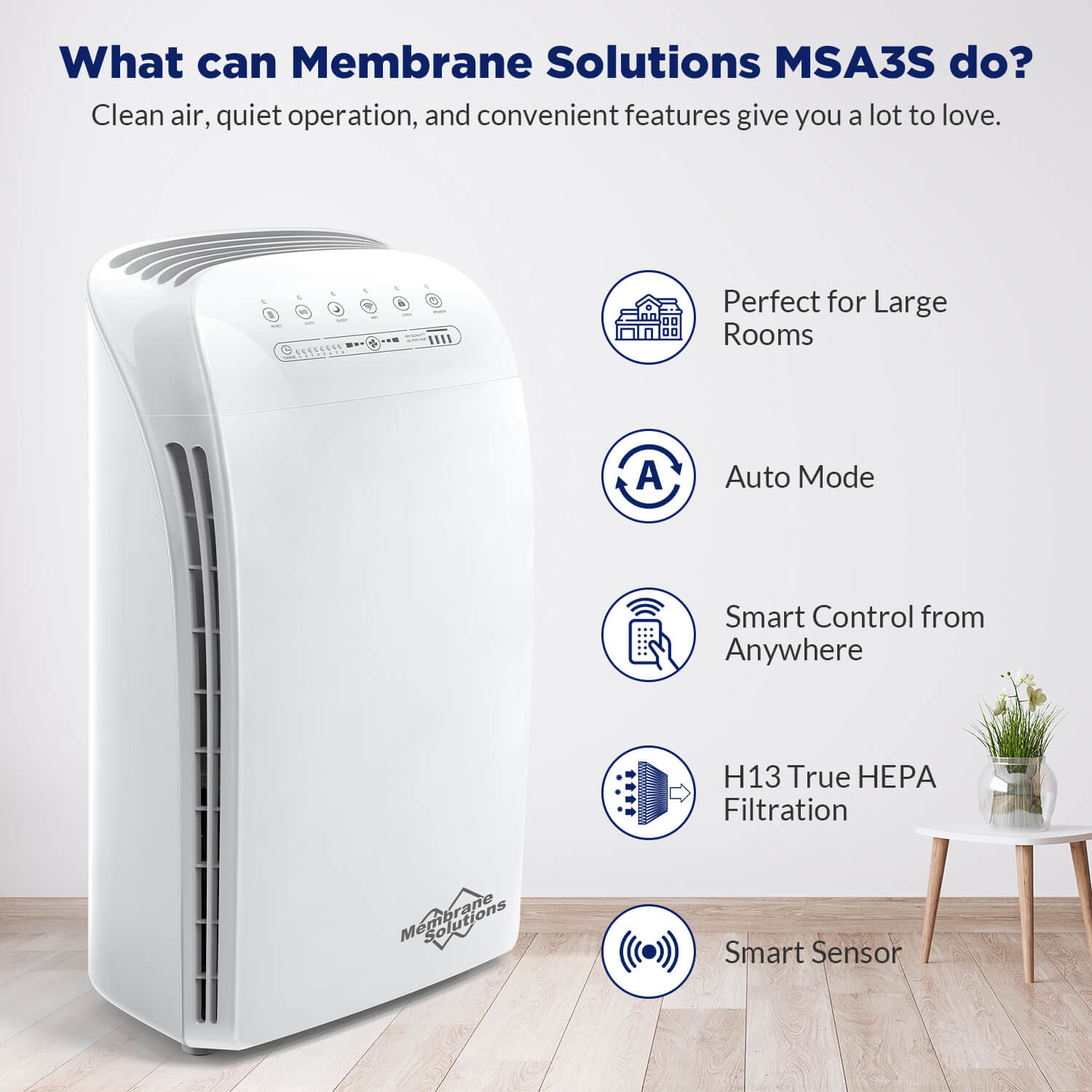 MSA3 Air Purifier for Allergy and Asthma True HEPA Filter for 1590 sq ft  Large Room