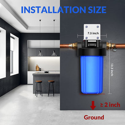 SimPure DB10P Big Blue 10 Inch Whole House Water Filter Housing for 4.5 x 10 Inch Universal Size Filter