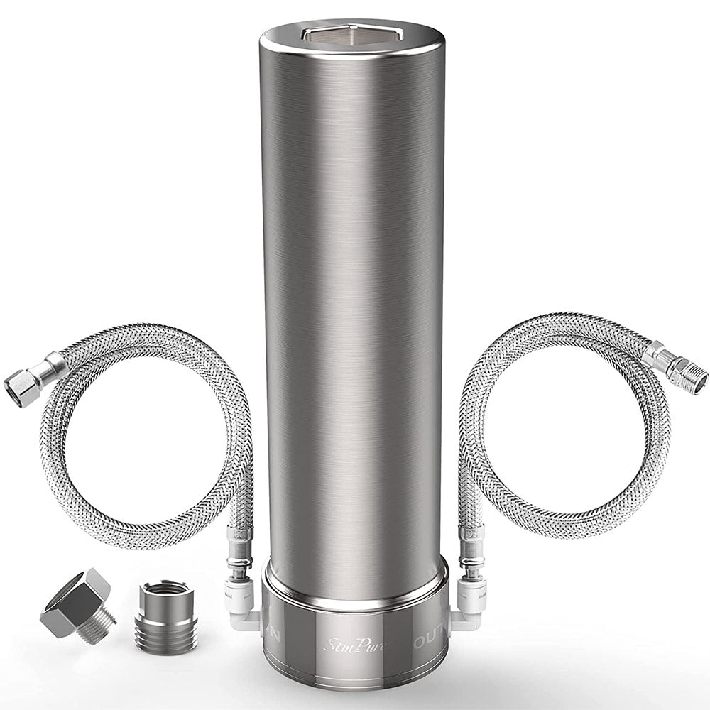 SimPure V7 5 Stage Under Kitchen Sink Water Filter System Direct Connect to Kitchen Faucet  20K Gallons Stainless Steel