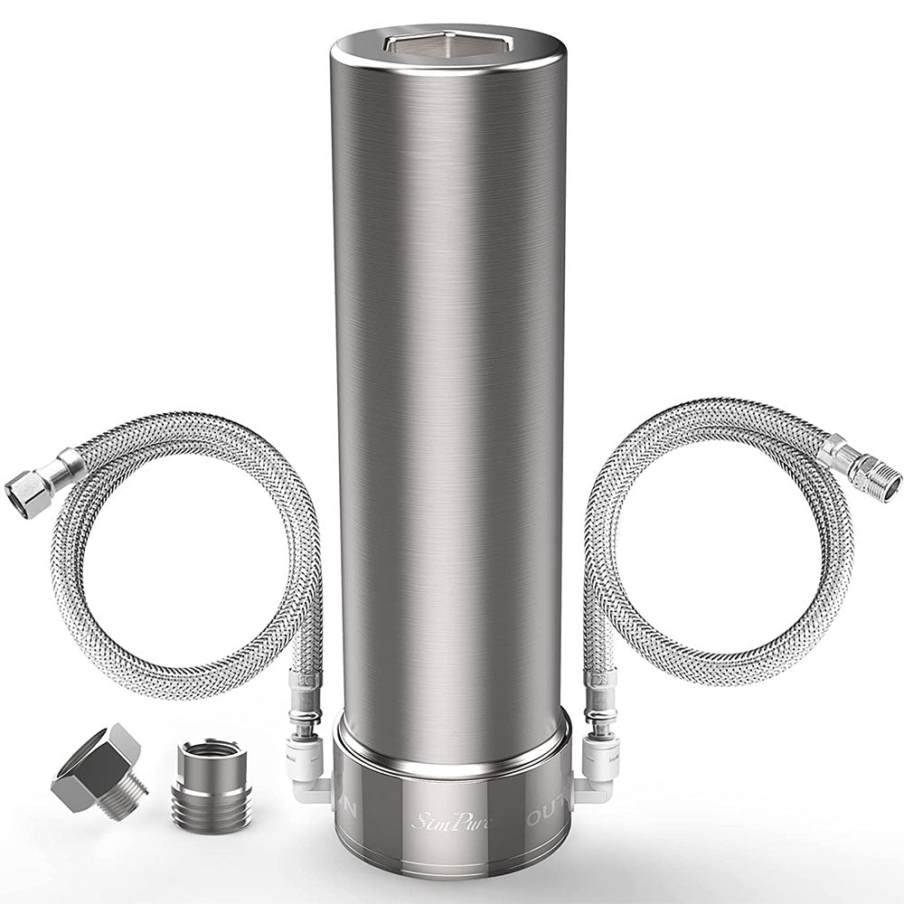 SimPure V7 5 Stage Under Kitchen Sink Water Filter System Direct Connect to Kitchen Faucet  20K Gallons Stainless Steel