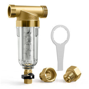 SimPure DC5S 40 Micron Whole House Anti Scale Spin Down Water Filter with Siliphos
