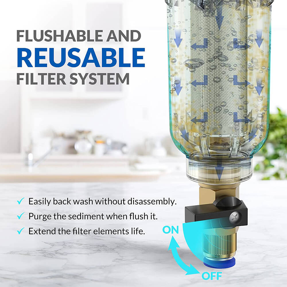 SimPure DC5P Reusable Spin Down Water Filter For Well Water