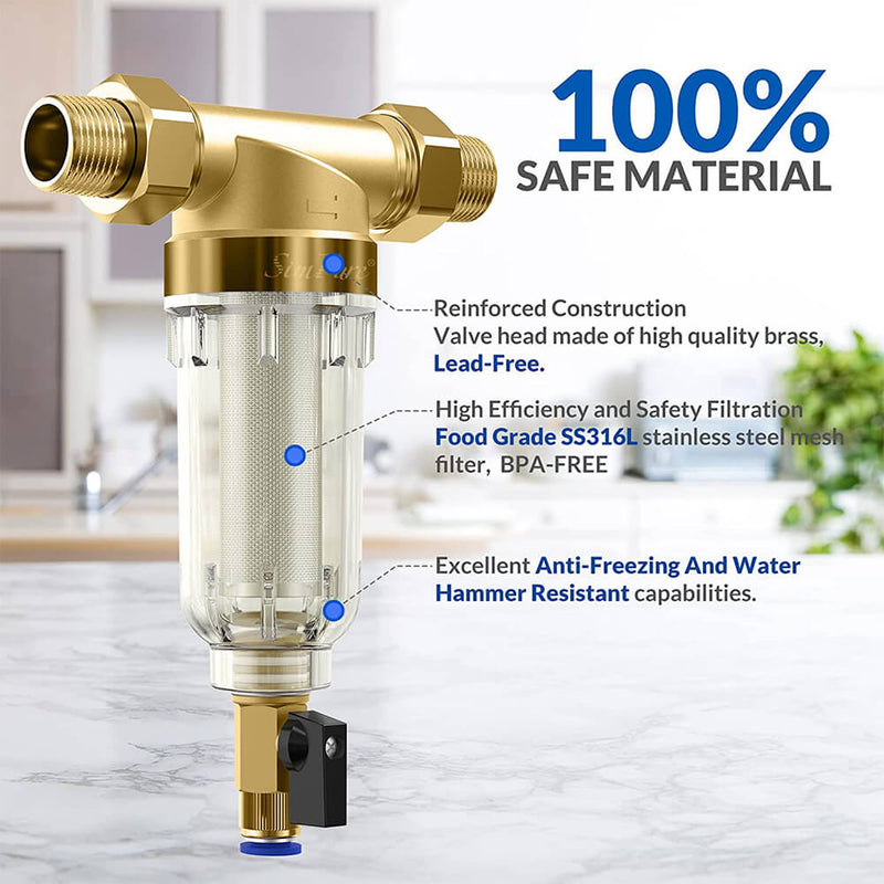 SimPure DC5P Reusable Spin Down Water Filter For Well Water