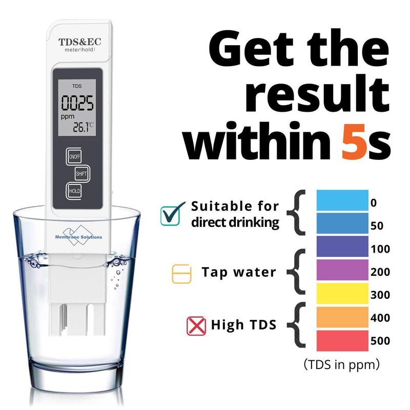 Digital TDS EC Meter Water Tester, 3 in 1 TDS Meter