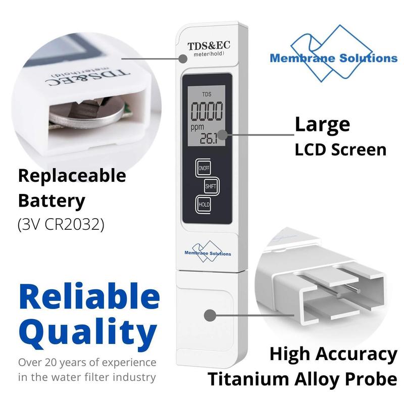 Digital TDS EC Meter Water Tester, 3 in 1 TDS Meter