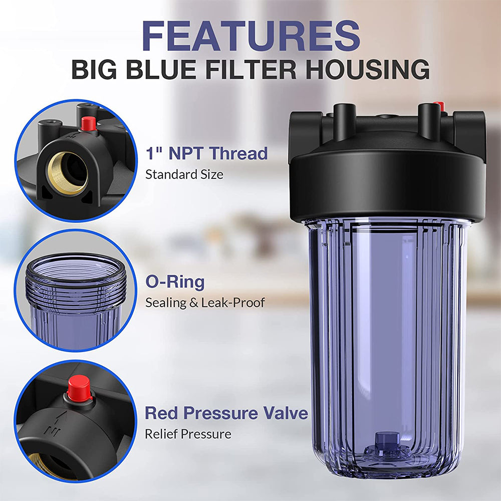 SimPure DB10C 4.5" x 10 Inch Clear Water Filter Housing